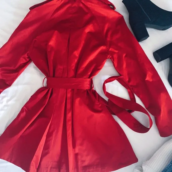 American Living red trench coat - Picture 8 of 13